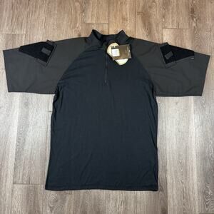 Tru Spec Men’s - 1/4 Zip Tactical Response Short Sleeve Combat Shirt Black XL